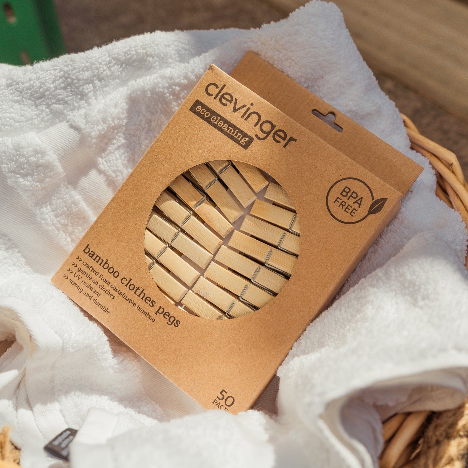 50 Pcs Eco Bamboo Clothes Pegs - 03
