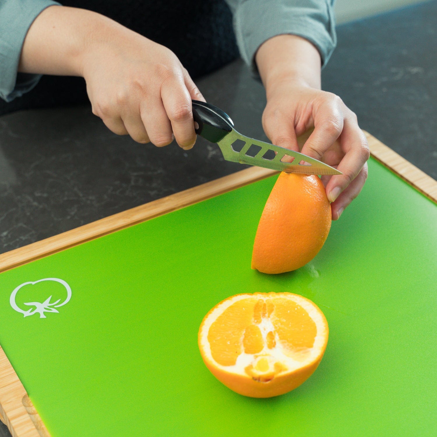 Bamboo Chopping Board With 5 Pcs Color Coded Flexible Cutting Mats - 04