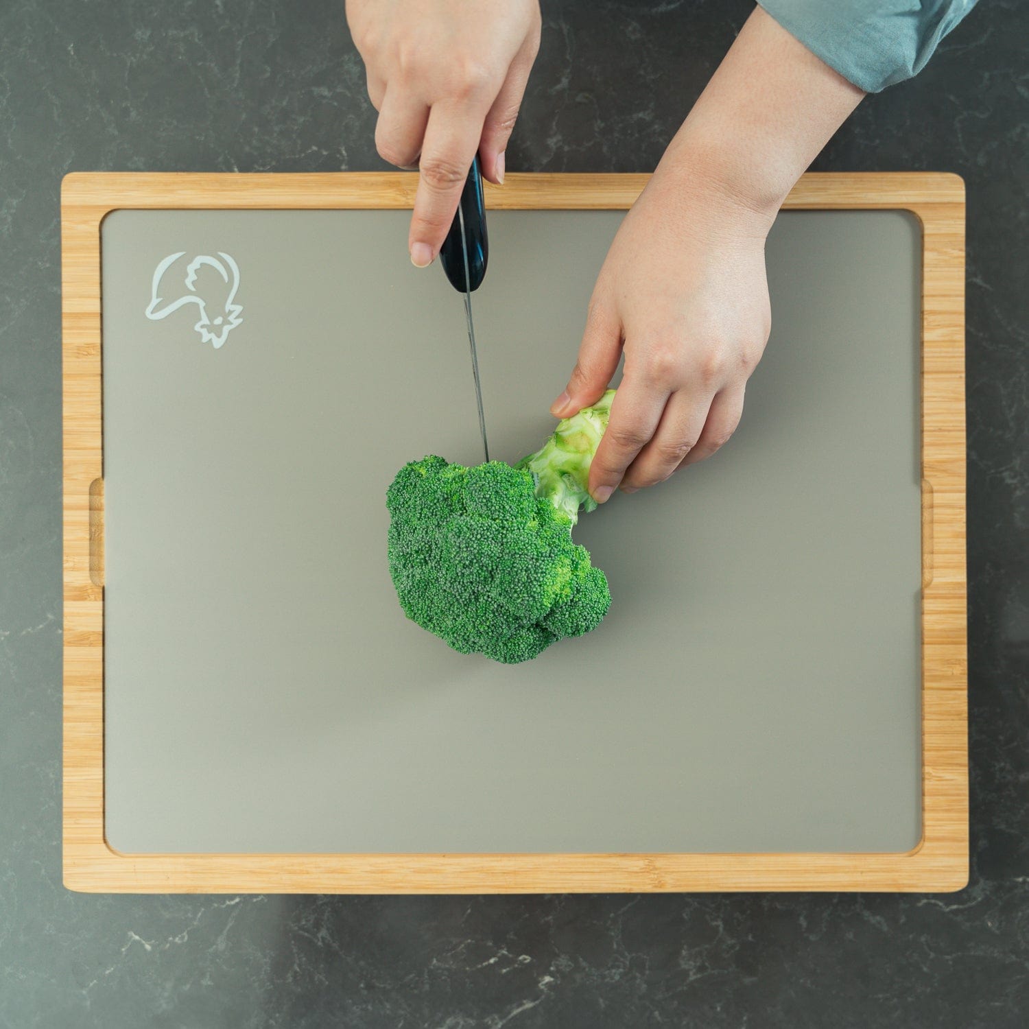 Bamboo Chopping Board With 5 Pcs Color Coded Flexible Cutting Mats - 05