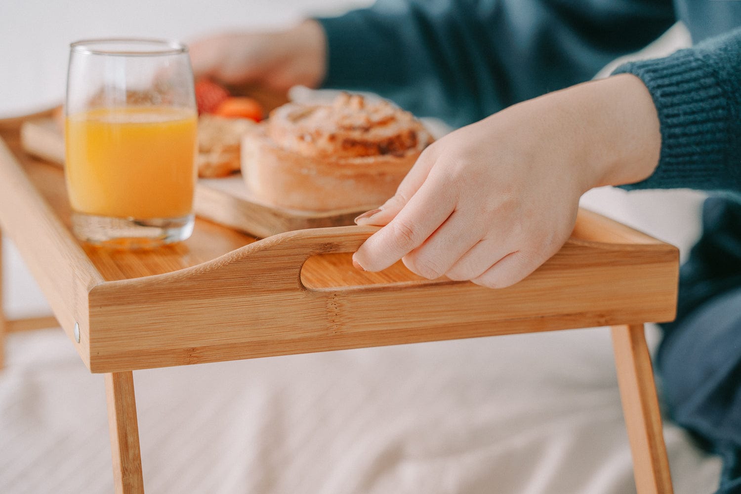 Foldable Bamboo Bed Tray Breakfast Serving Table - 14