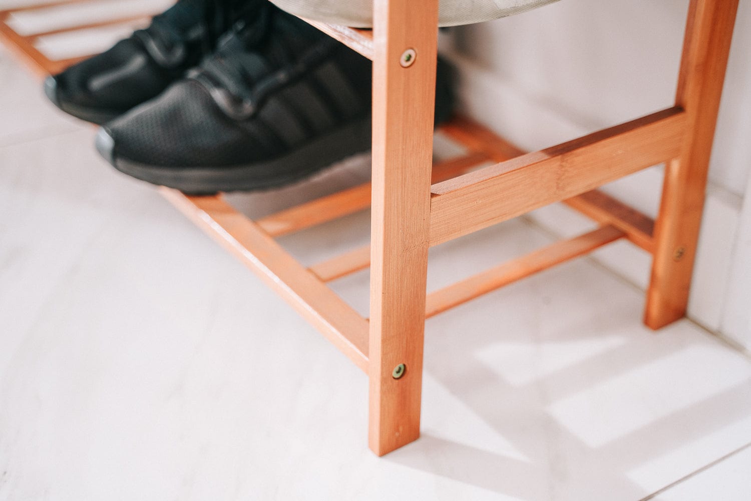 Bamboo Storage Shoe Rack Organiser 4 Tiers Layers - 05