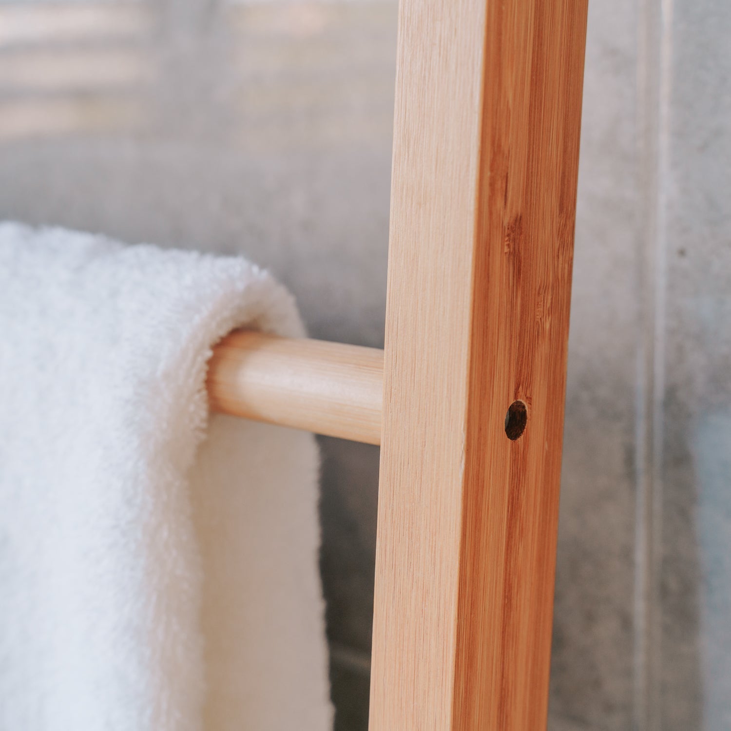 180Cm 6 Steps Bamboo Towel Ladder - 06