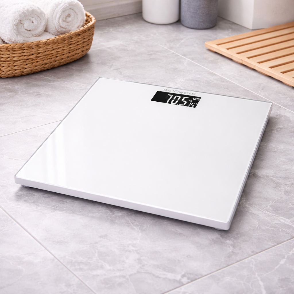 Digital Glass Bathroom Scale Max Capacity Clevinger 180KG - Silver