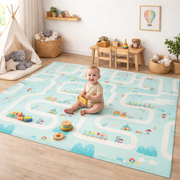 Double Sided Kids Play Mat Baby Crawling Pad - Multi Color
