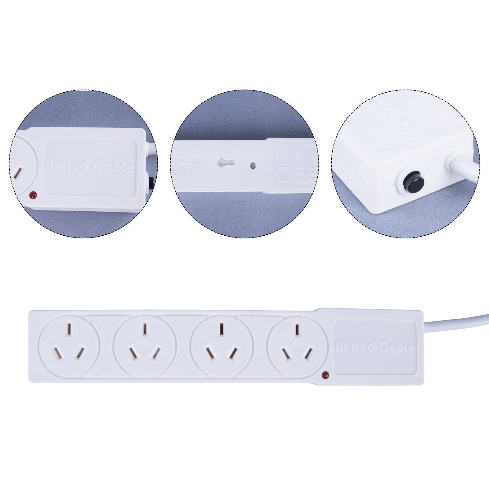 4 Outlet Powerboard With Surge Protection 1M Lead Cable - 06