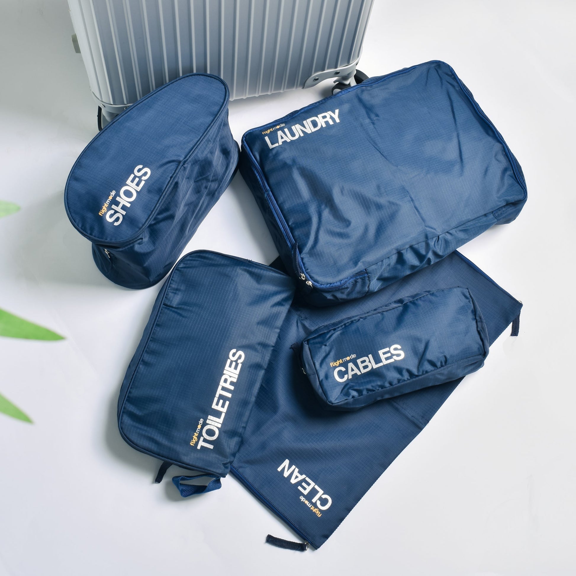 5 Pcs Travel Luggage Zipped Organizer Bag Set - 01
