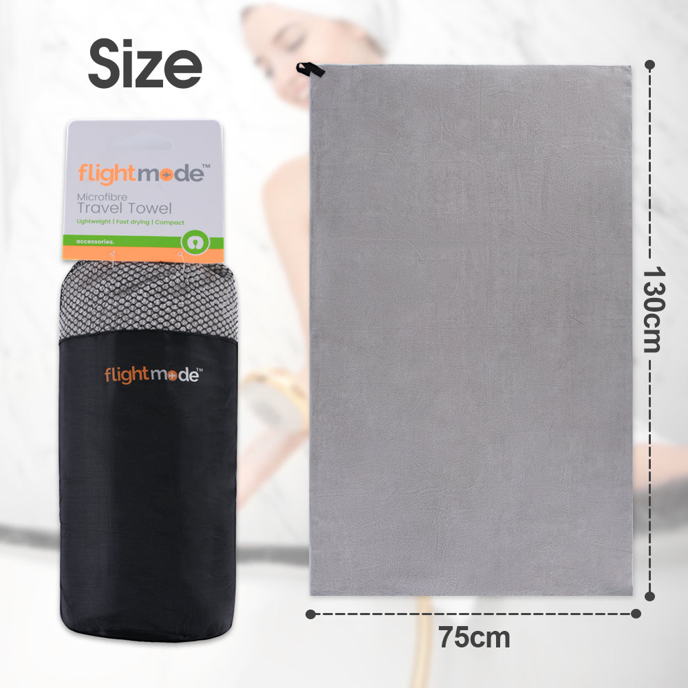 Microfibre Travel Towel Grey - 08