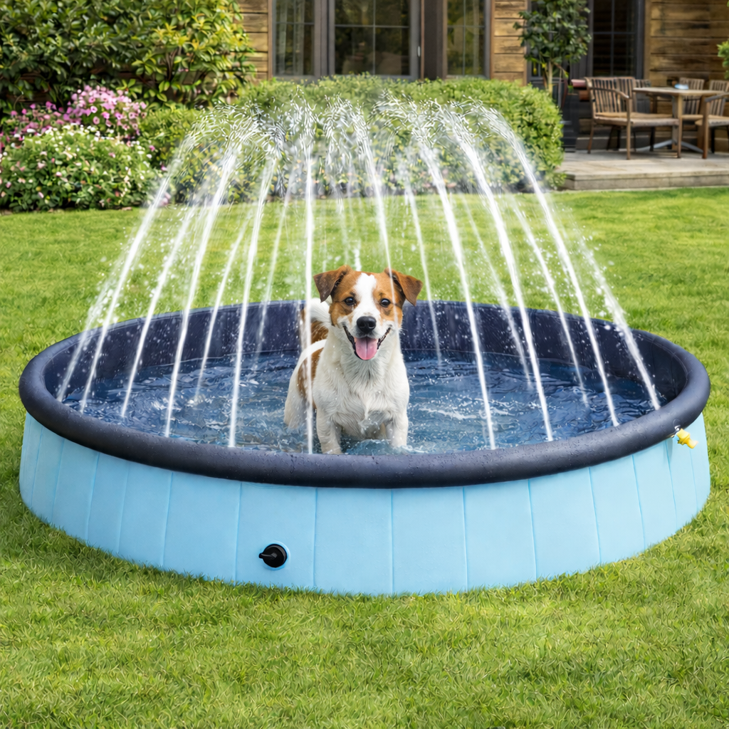 Folding Dog Swimming Pool 1.2M - Blue