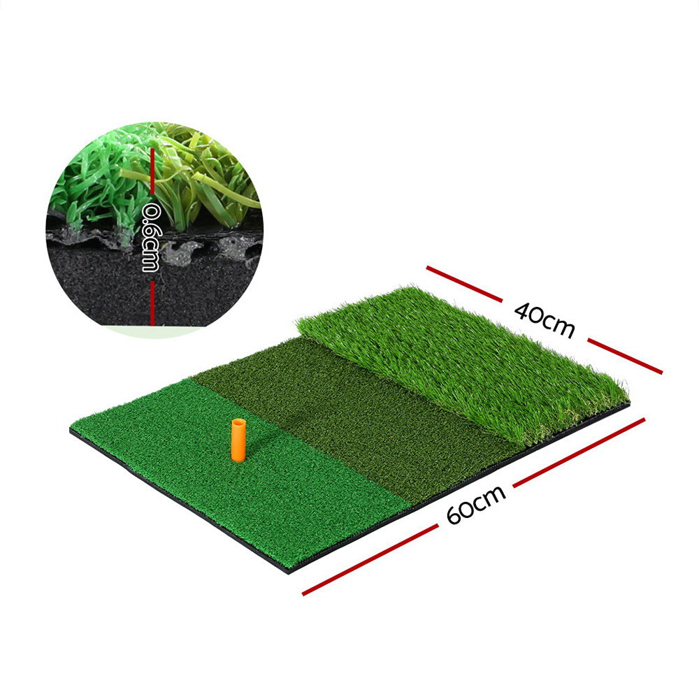 3 in 1 Golf Hitting Mat Practice Training - Green