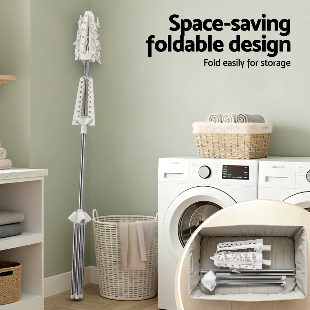 Clothes Rack Airer 2 Tier Rotatable Hanger Foldable