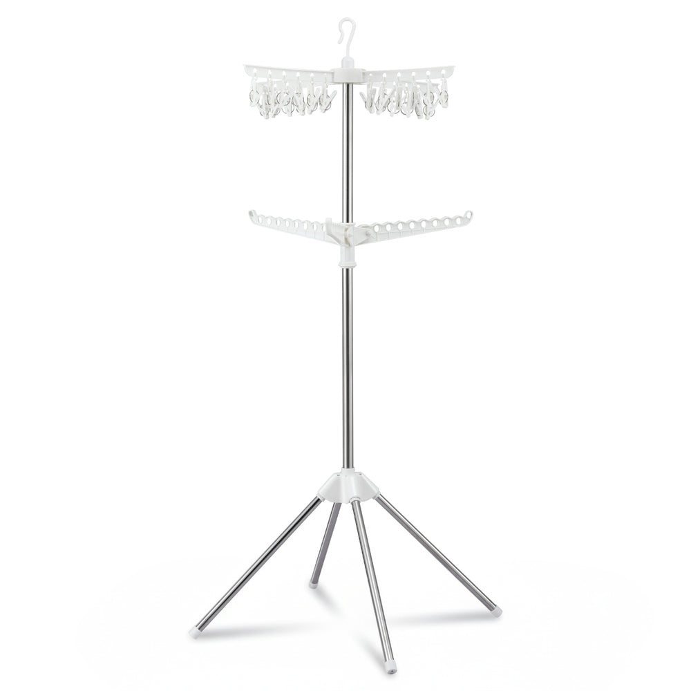 Clothes Rack Airer 2 Tier Rotatable Hanger Foldable