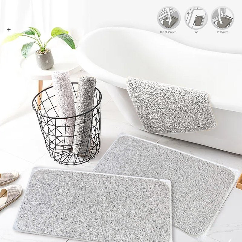 2 Pcs Premium Non Slip Loofah Shower Mat Bathroom Safe 75 X 44 Cm - 10