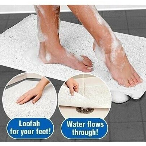 2 Pcs Premium Non Slip Loofah Shower Mat Bathroom Safe 75 X 44 Cm - 07