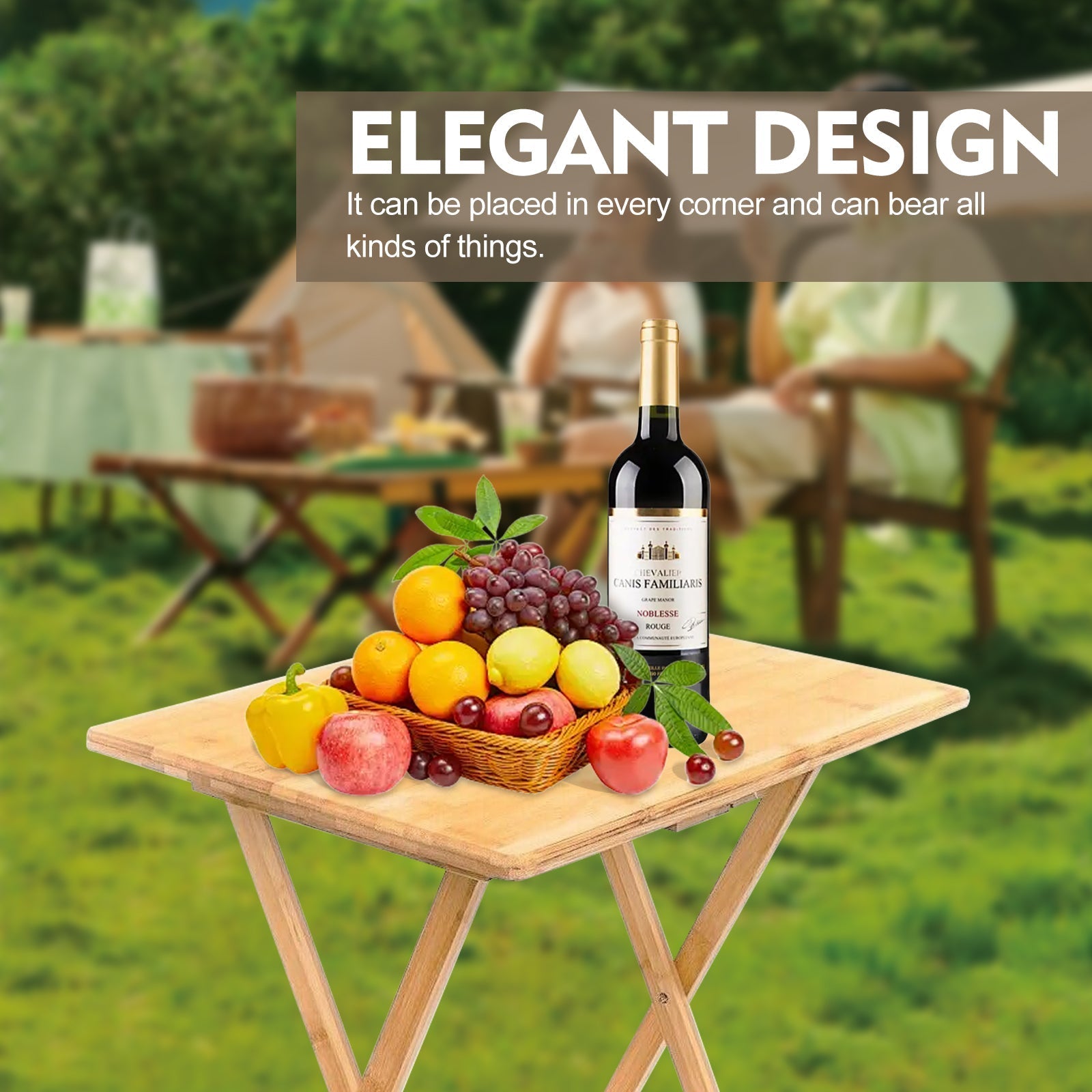 Bamboo Folding Laptop Tray Snack Table - 05