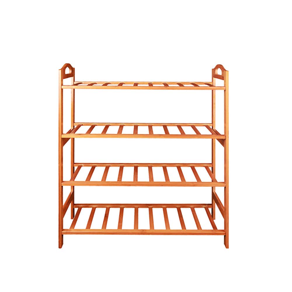 Bamboo Storage Shoe Rack Organiser 4 Tiers Layers - 01