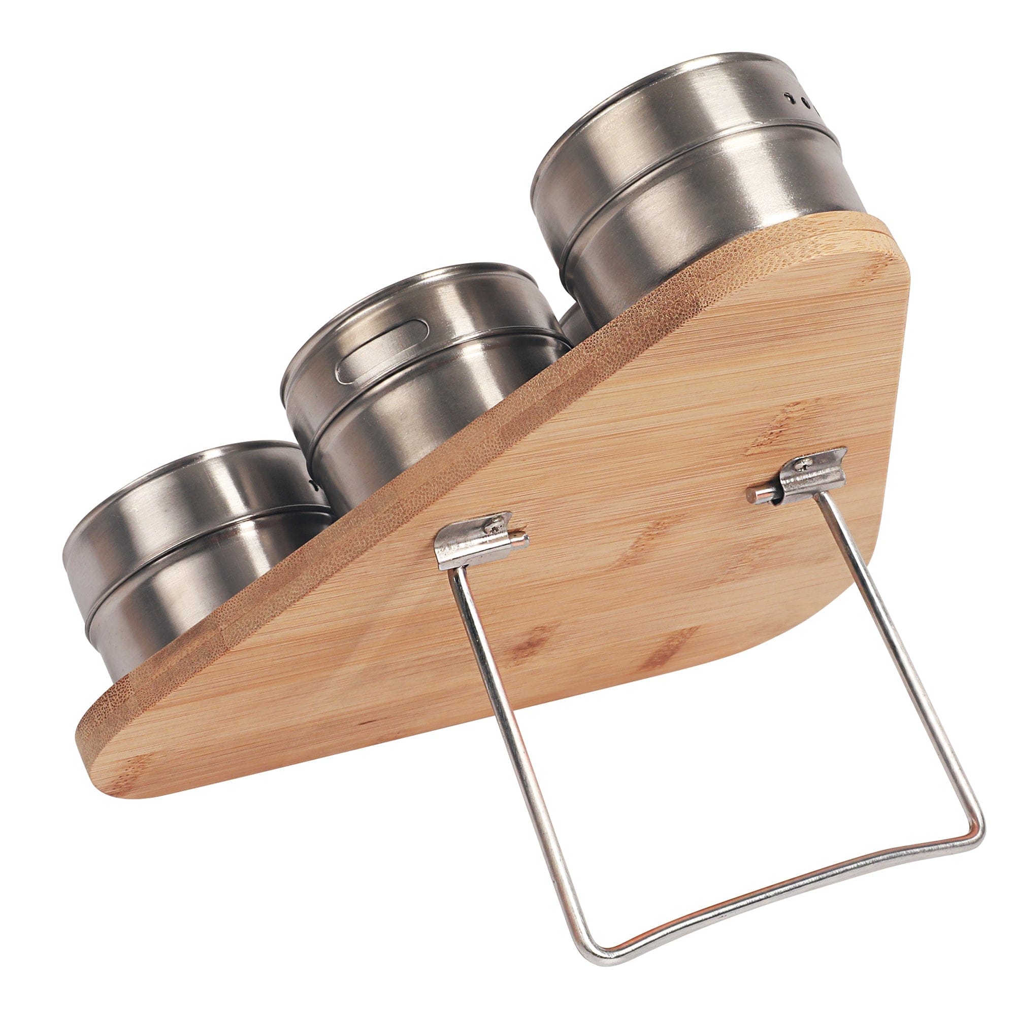 Magnetic Triangular Bamboo Spice Rack Jars For Kitchen Storage - 02