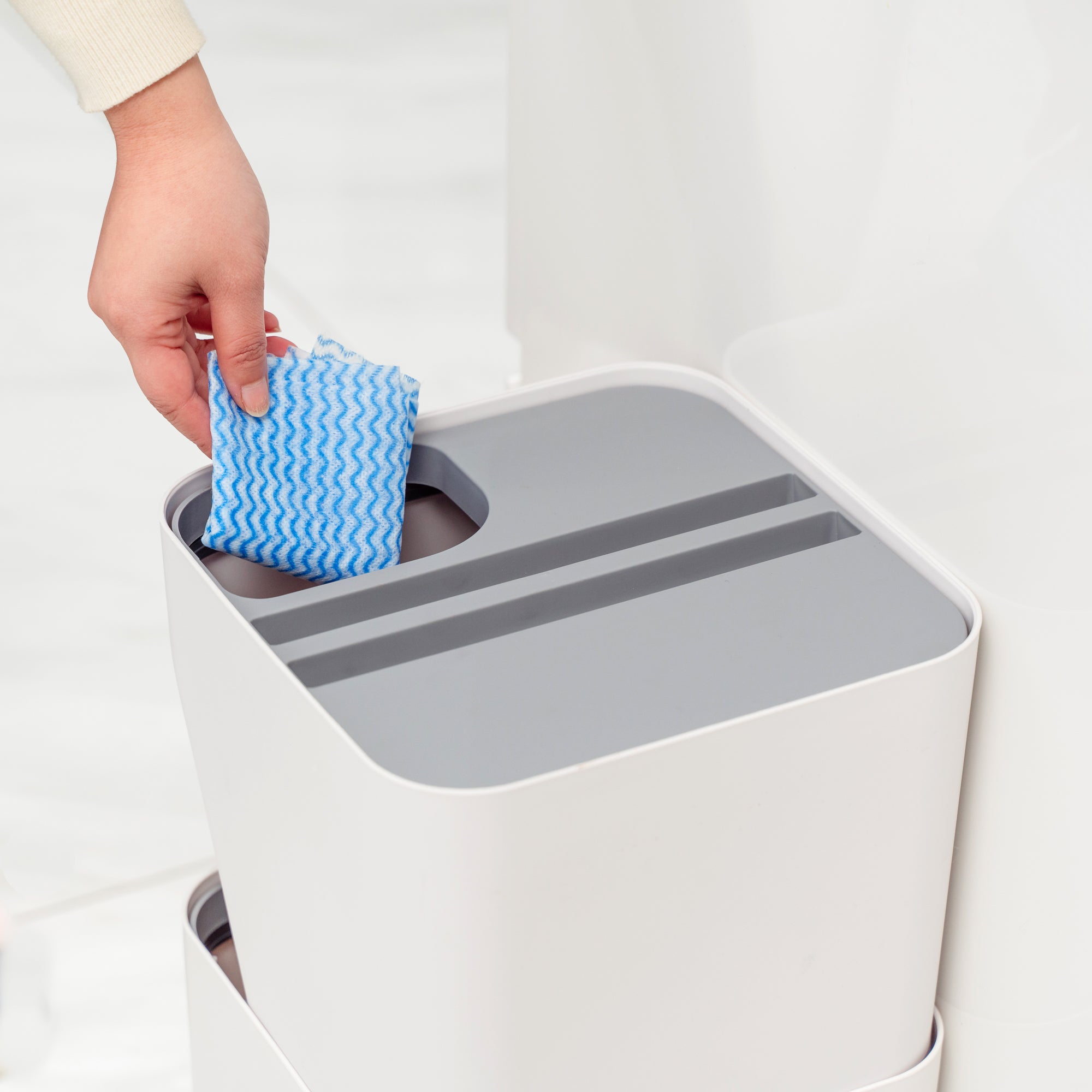 18L Stackable Plastic Kitchen Trash Bin Household Classification Storage Box - 05