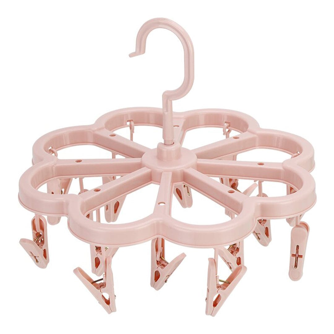 Livingtoday Collapsible 16 Pegs Airer Pink - 01