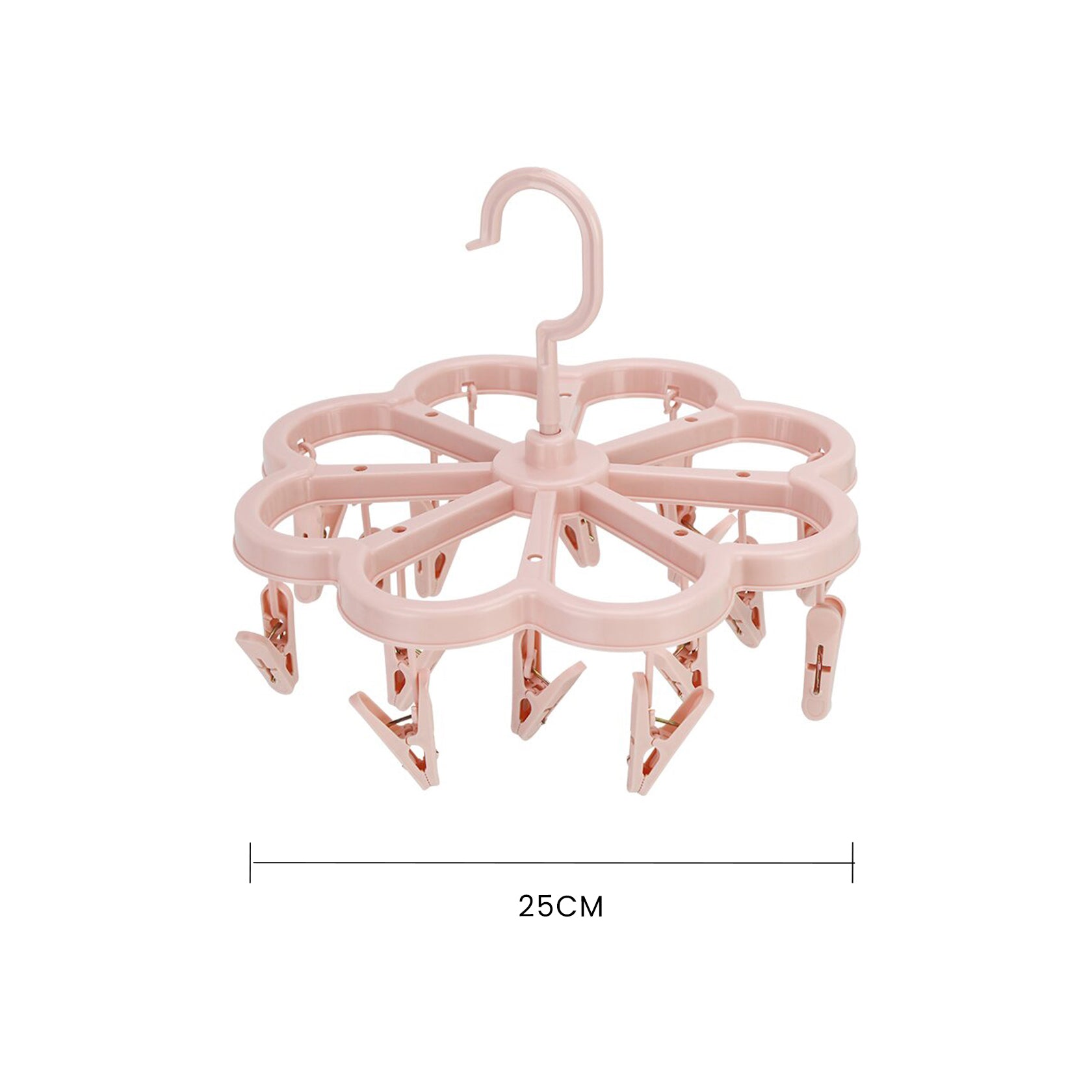 Livingtoday Collapsible 16 Pegs Airer Pink - 05