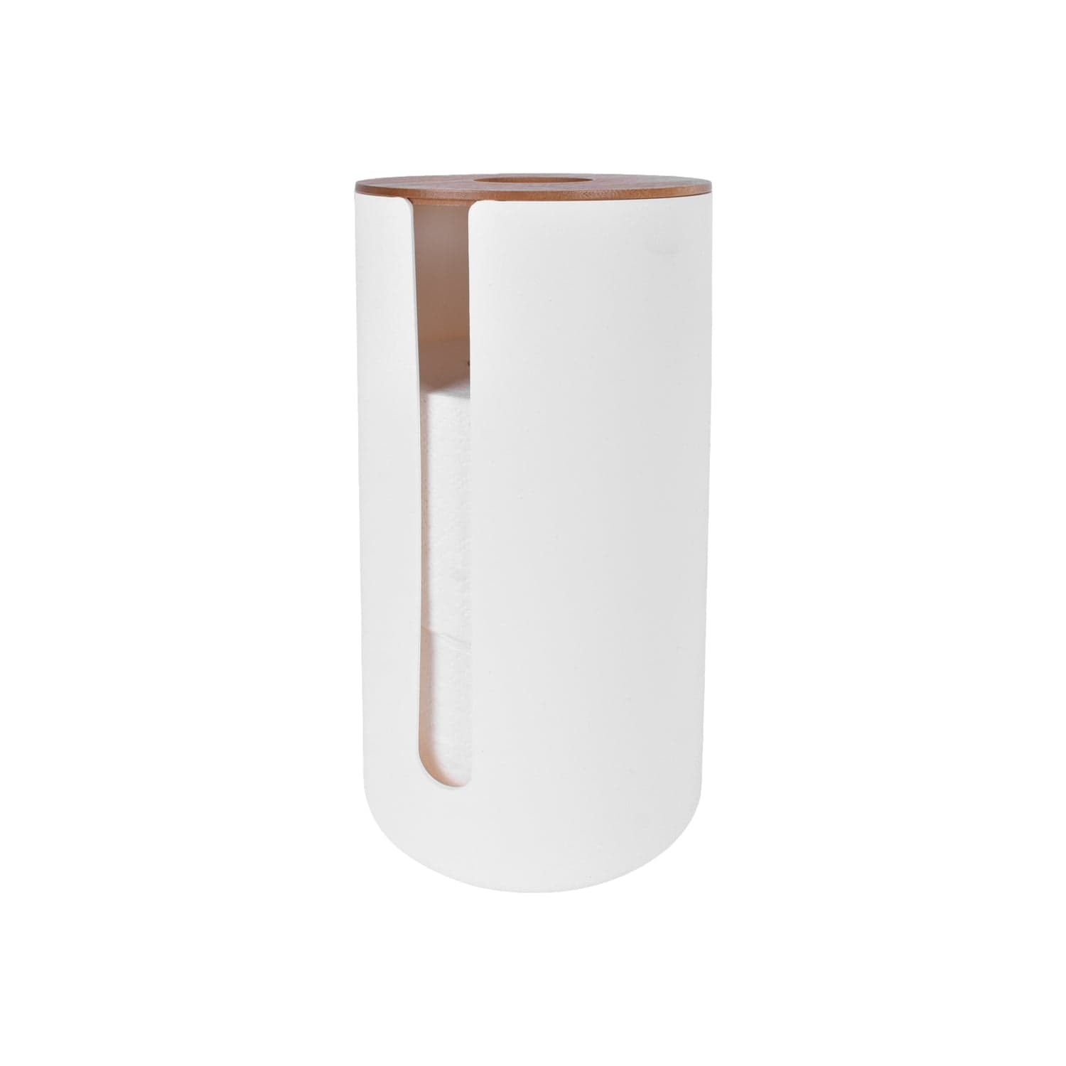 Bamboo Lid Toilet Roll Storage Holder - 13