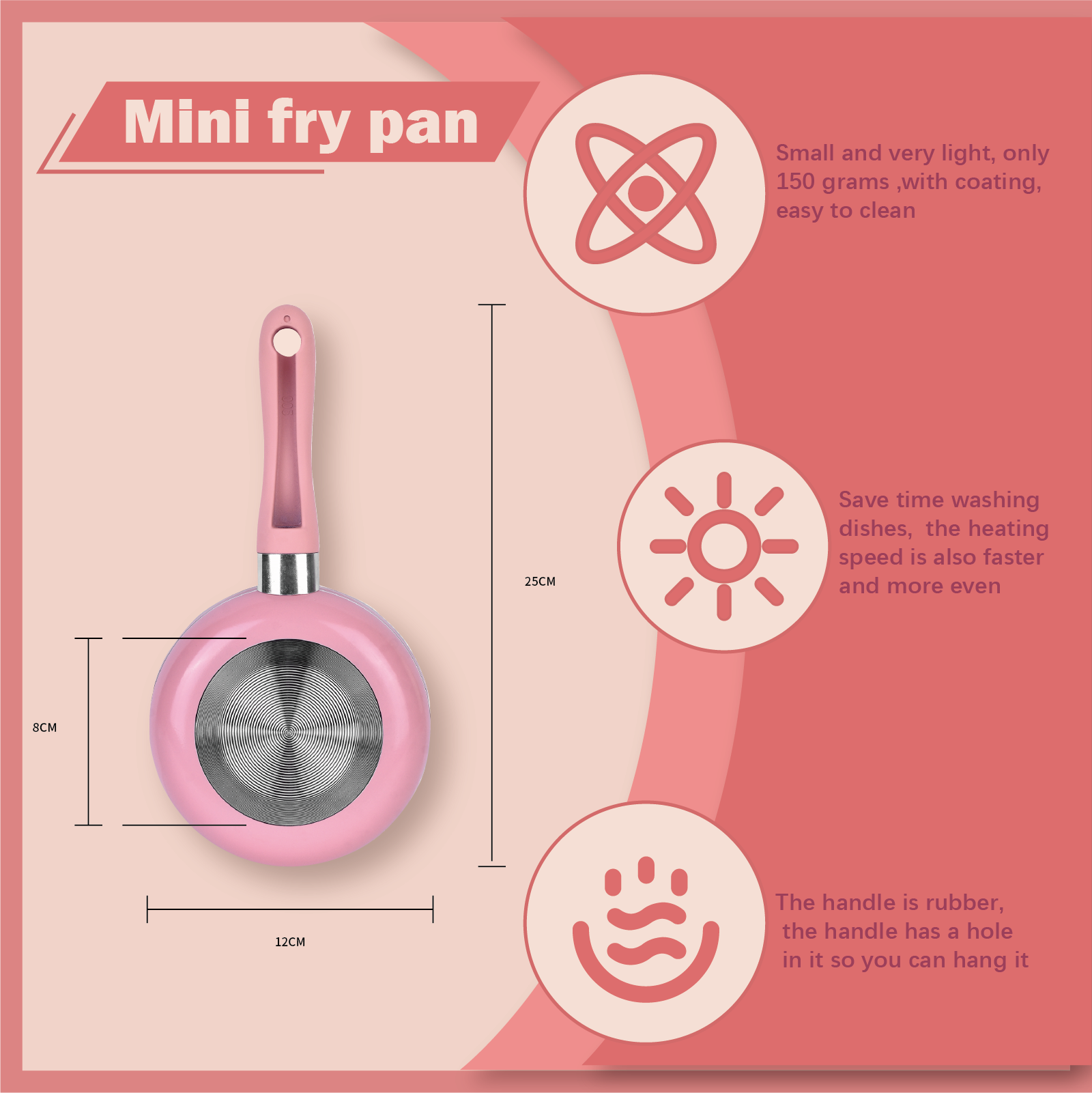 12Cm Mini Non Stick Aluminium Frying Pan Round Egg Pan - 10