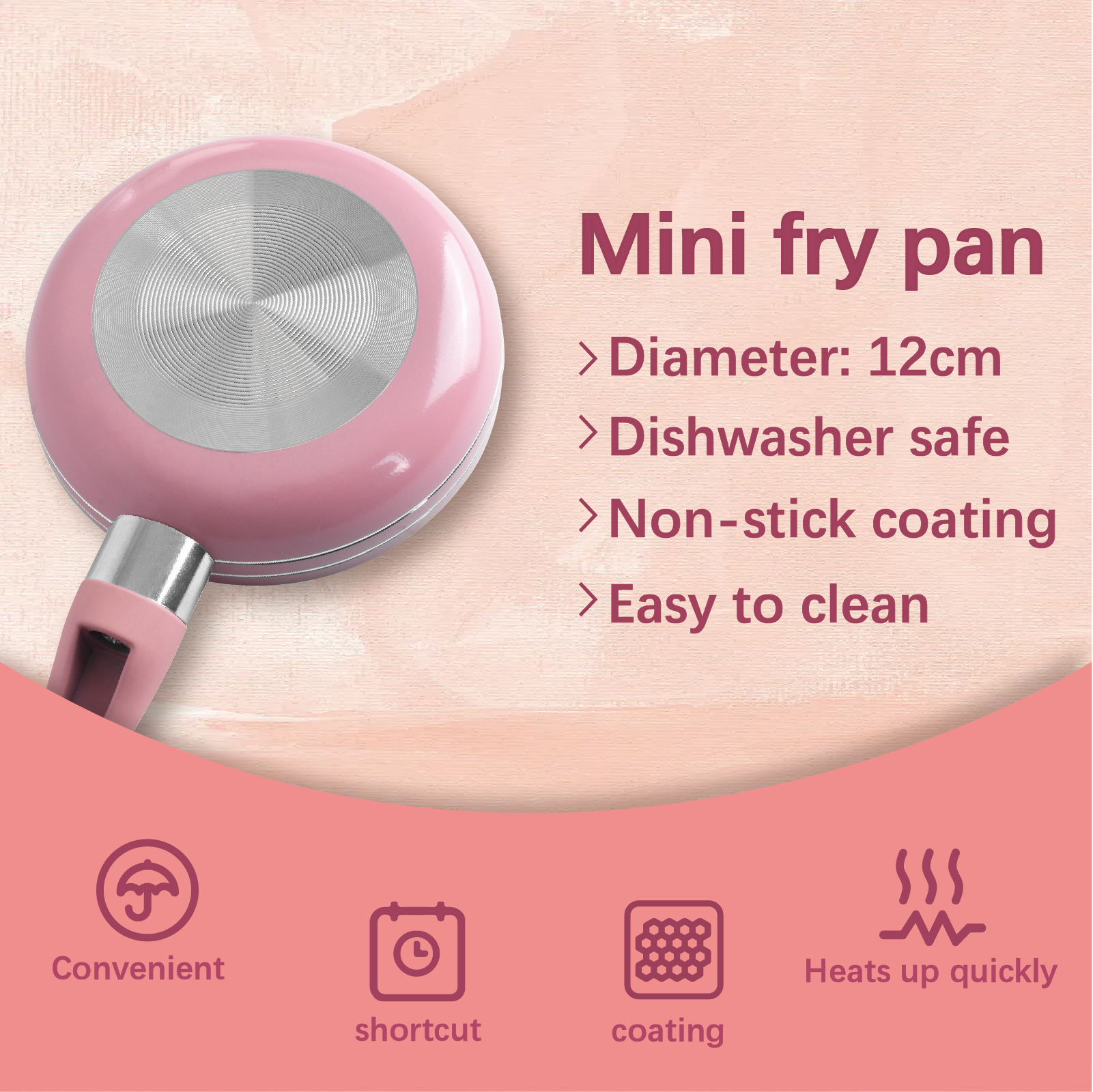 12Cm Mini Non Stick Aluminium Frying Pan Round Egg Pan - 04