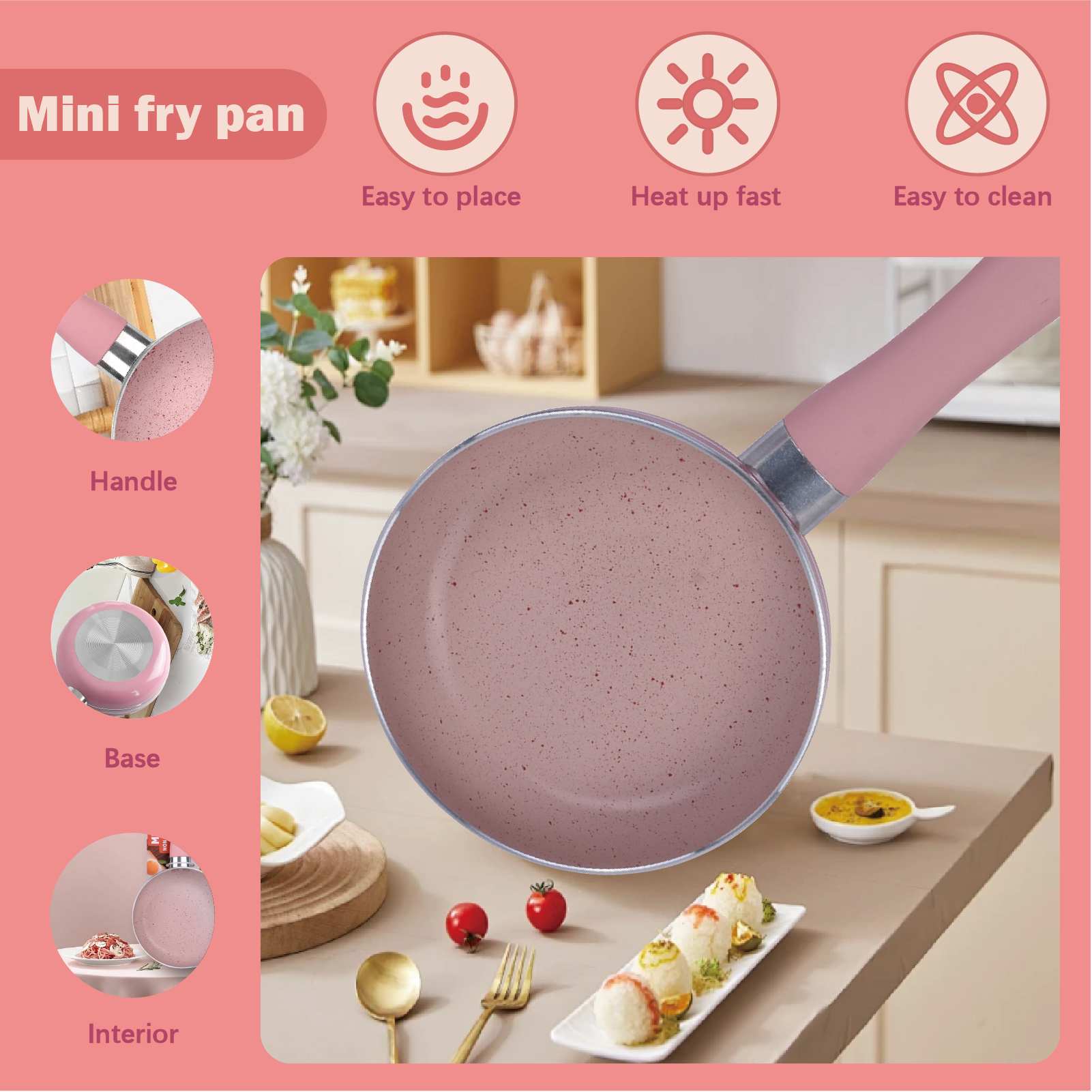12Cm Mini Non Stick Aluminium Frying Pan Round Egg Pan - 03