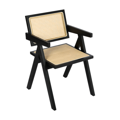 Levede 2x Black Wicker Armchair Dining Chair-1966287371402088456