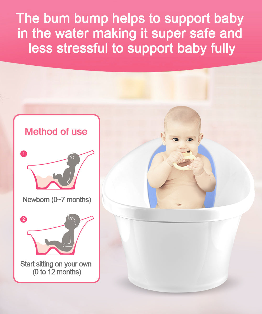 Blue Baby Bath With Backrest & Bum Bump Support-2006732771409661957