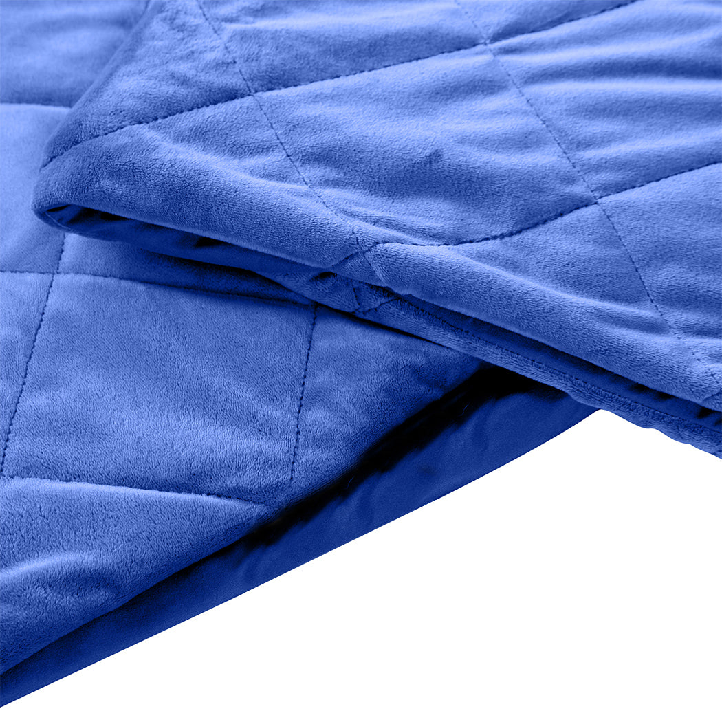 9KG Adults Size Anti Anxiety Mink Blanket (King Single Size) - Blue