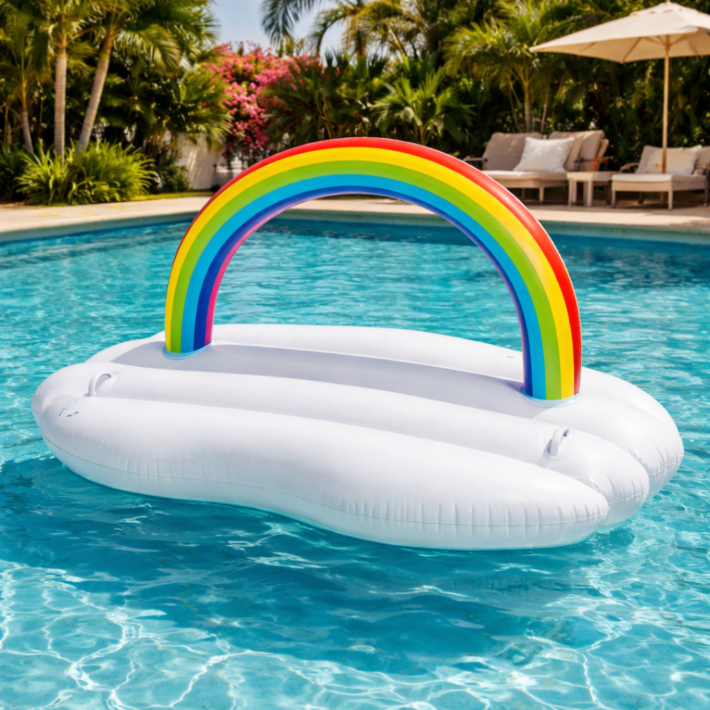 Inflatable Rainbow Cloud Float Tube 185cm (L) For Pool