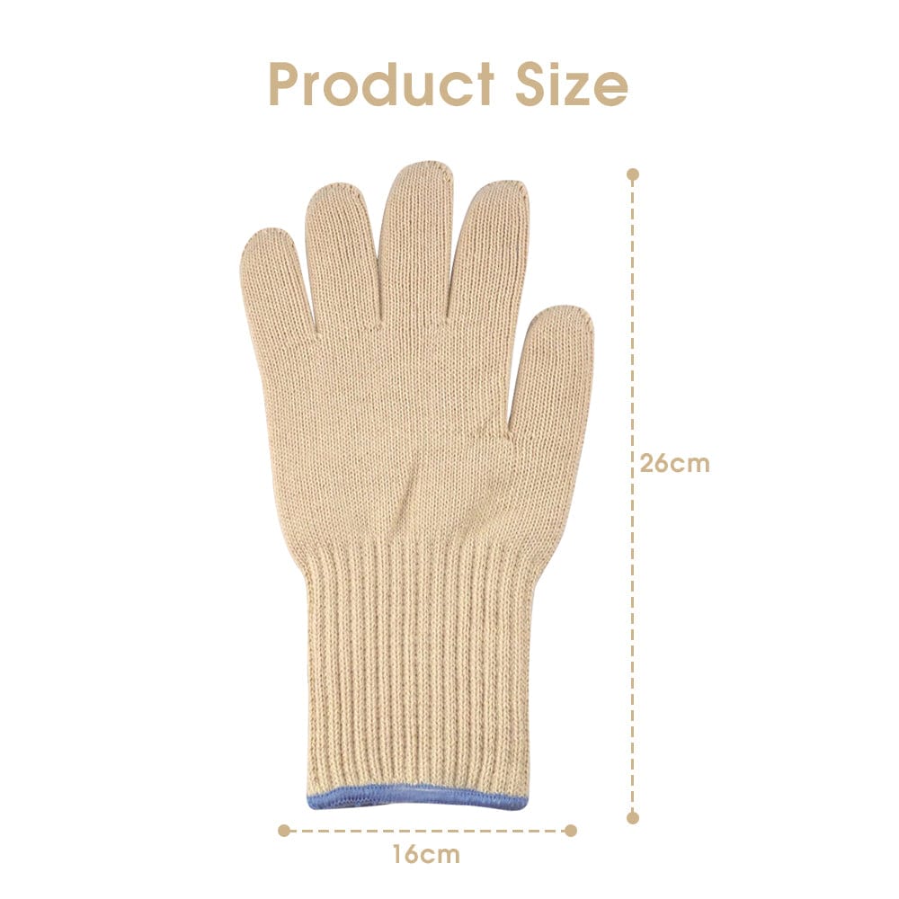 1 Pair 5 Finger Oven Mitt Bbq Grill Gloves - 09
