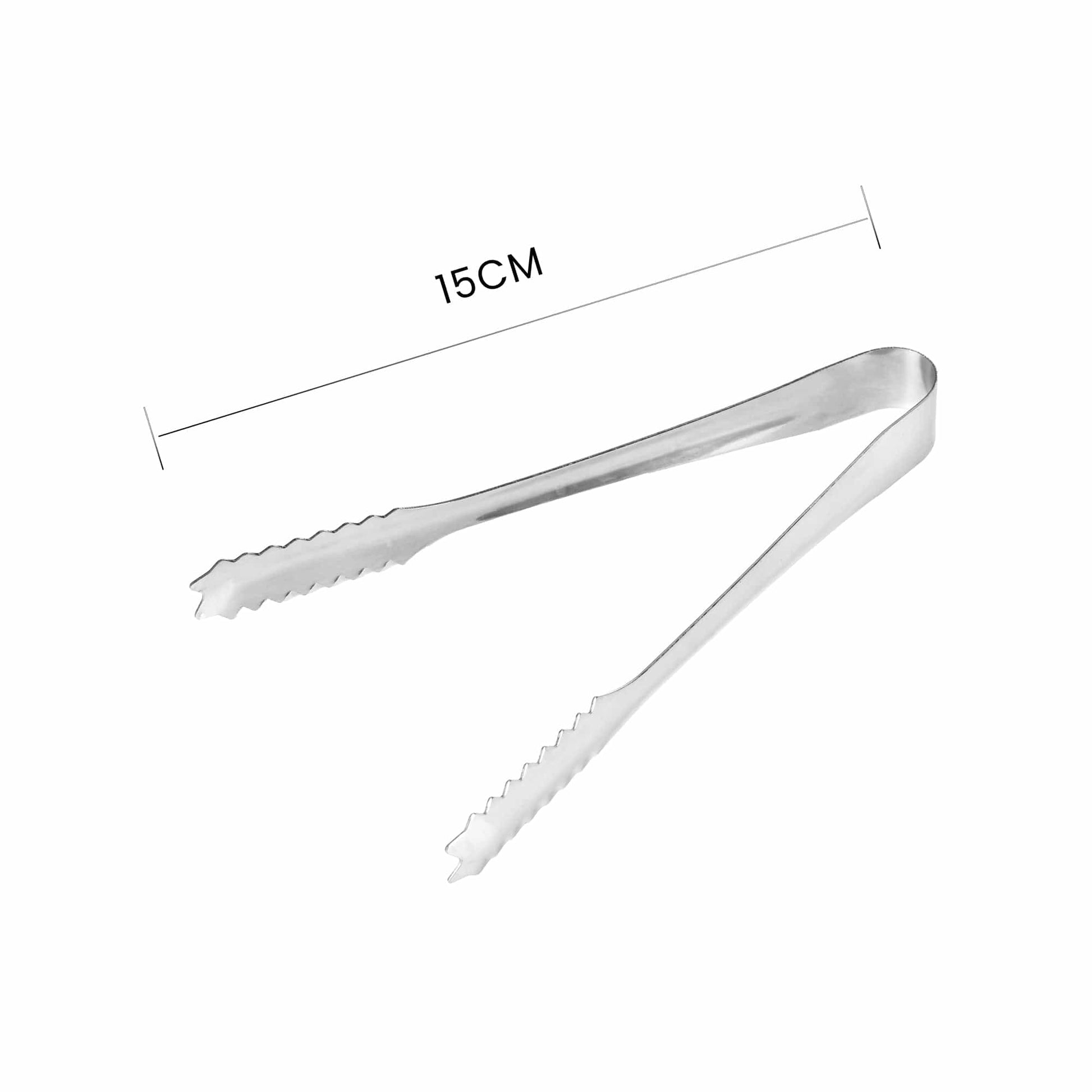 Stainless Steel Ice Cube Tongs Anti Slippery Clamp With Serrations And Long Jaws - 04