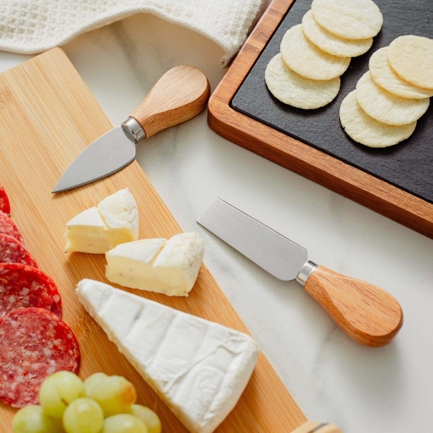 Bamboo Cheese Board And Knife Set - 11