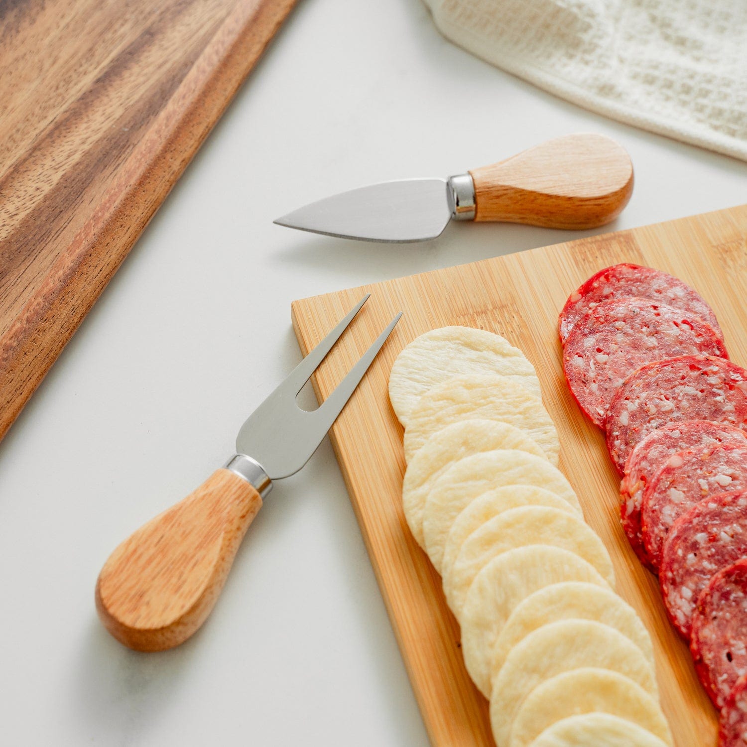 Bamboo Cheese Board And Knife Set - 12