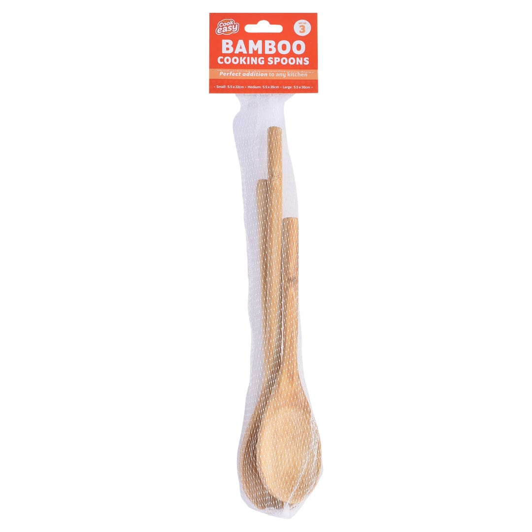 3 Pcs Bamboo Cooking Spoon Set - 02