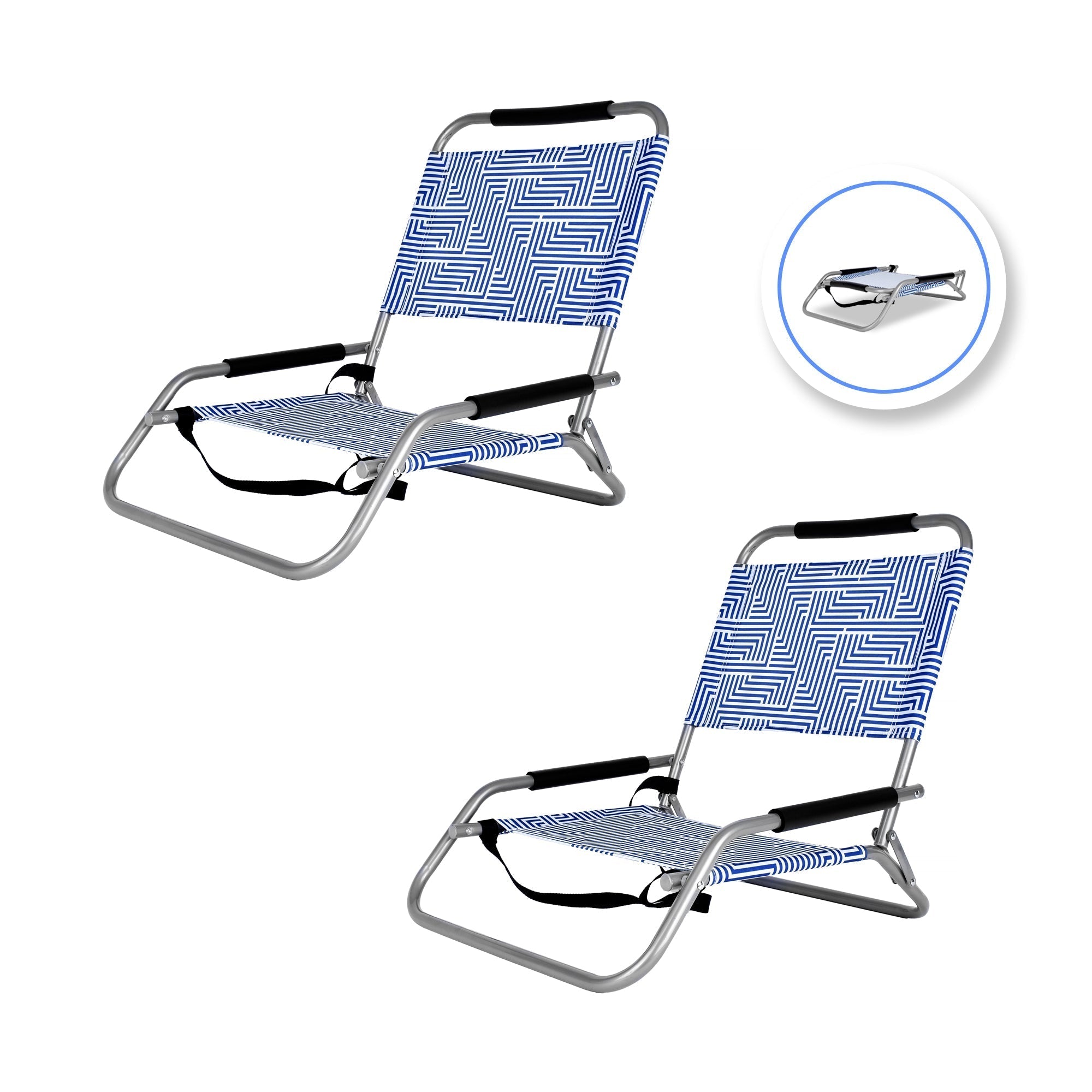 2 Pcs Lazy Dayz Foldable Beach Chair Makena - 01