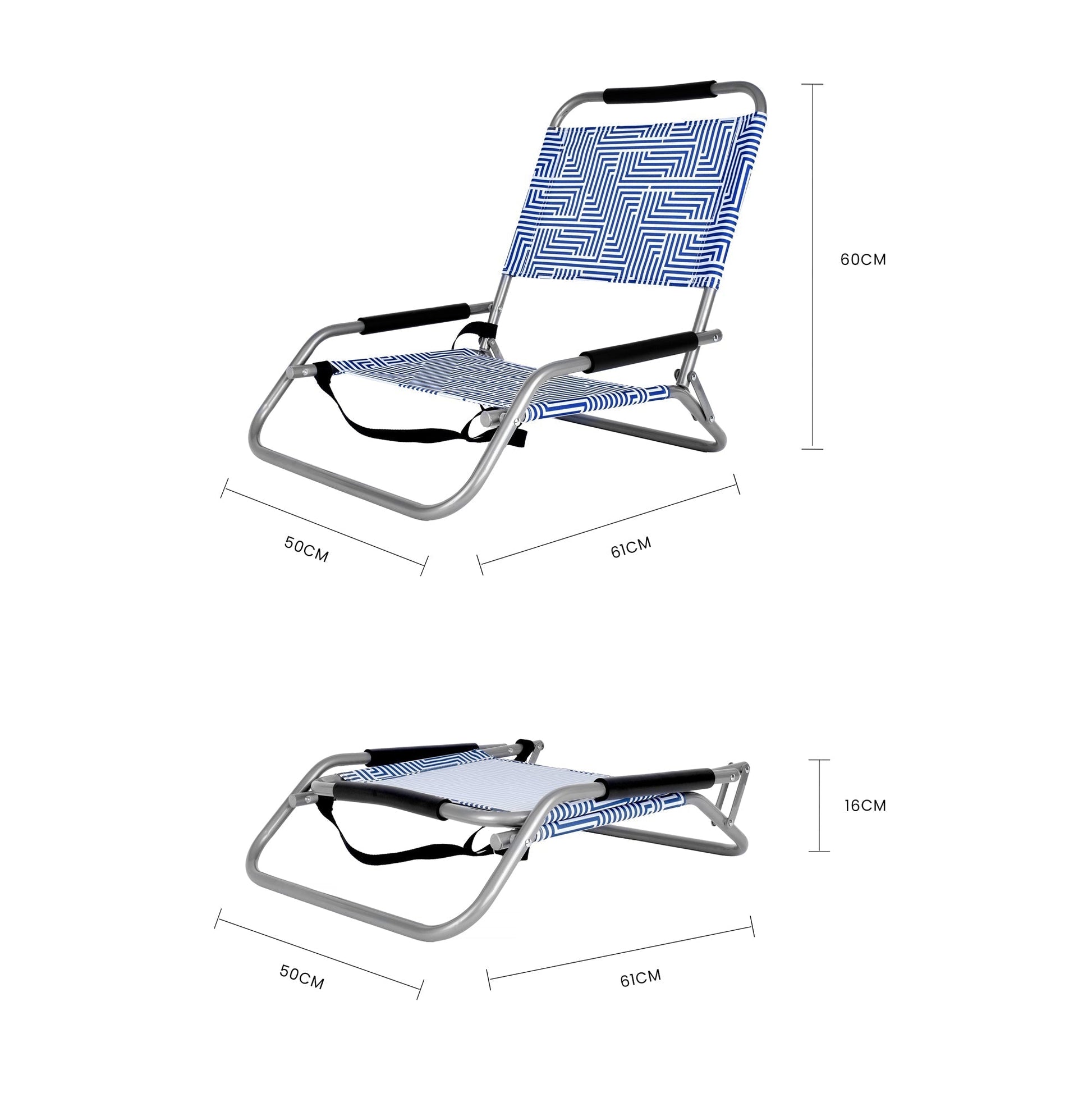 2 Pcs Lazy Dayz Foldable Beach Chair Makena - 13