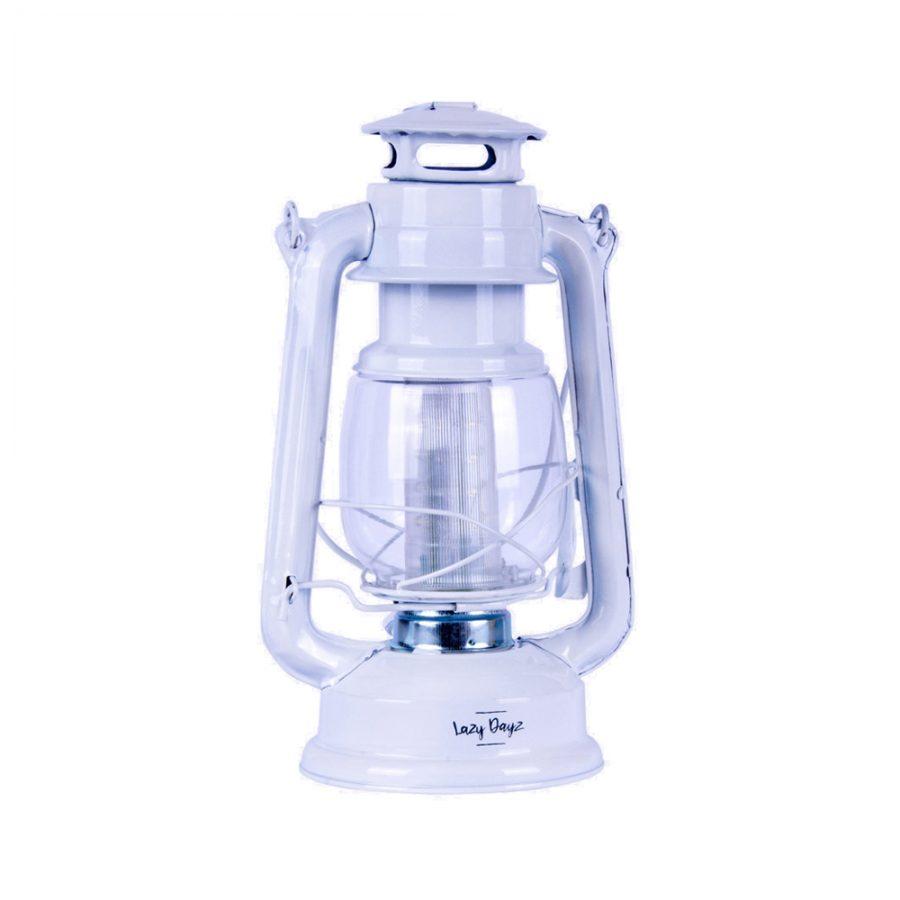 12 Led Solid Metal Camping Hurricane Lantern White - 01