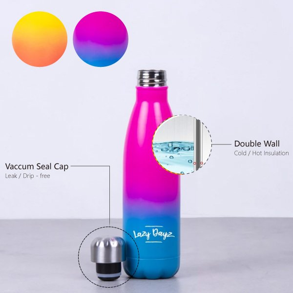 500Ml Double Wall Stainless Steel Daily Drink Bottle Pink - 03