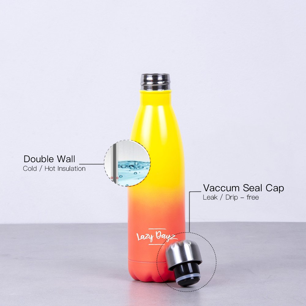 500Ml Double Wall Stainless Steel Daily Drink Bottle Yellow - 05