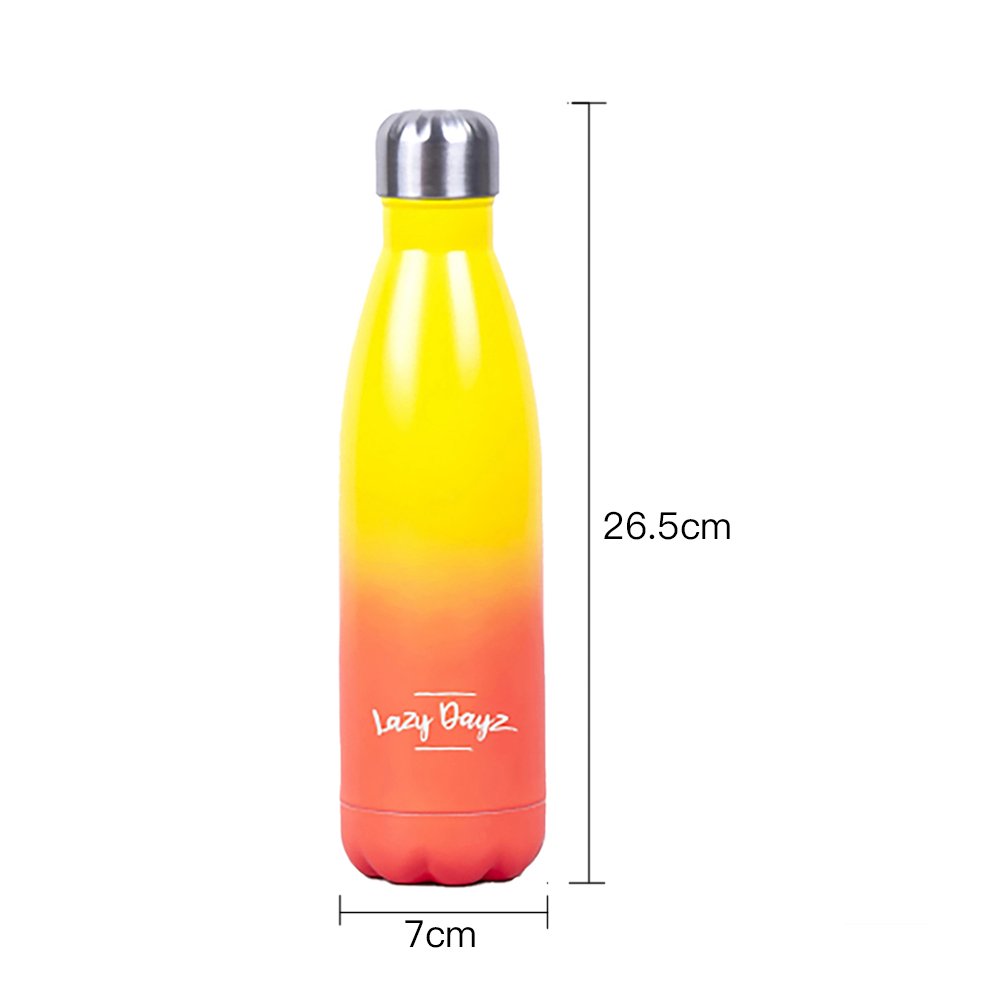 500Ml Double Wall Stainless Steel Daily Drink Bottle Yellow - 06