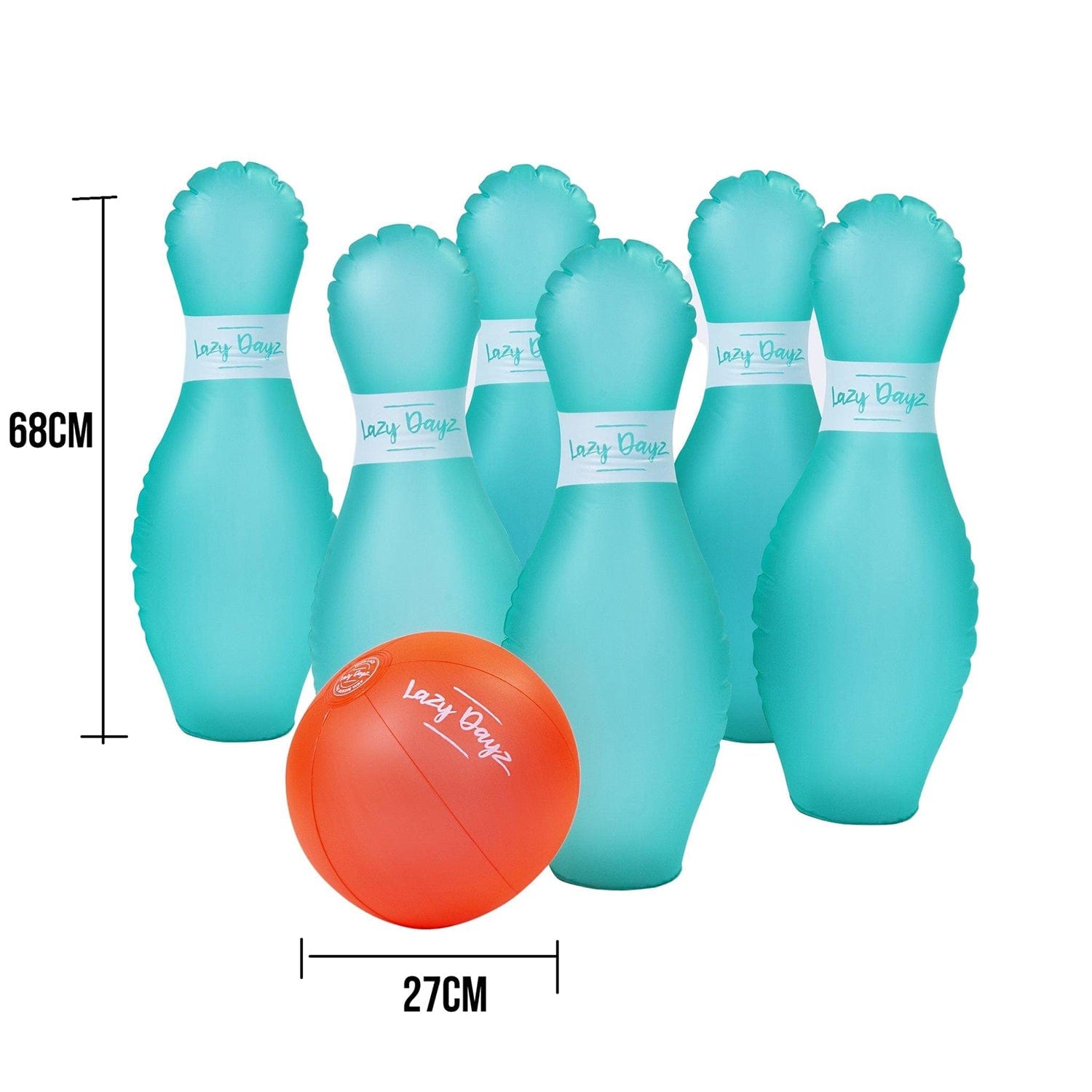 7 Pcs Lazy Dayz Pool Beach Inflatable Bowling Set Toy - 03