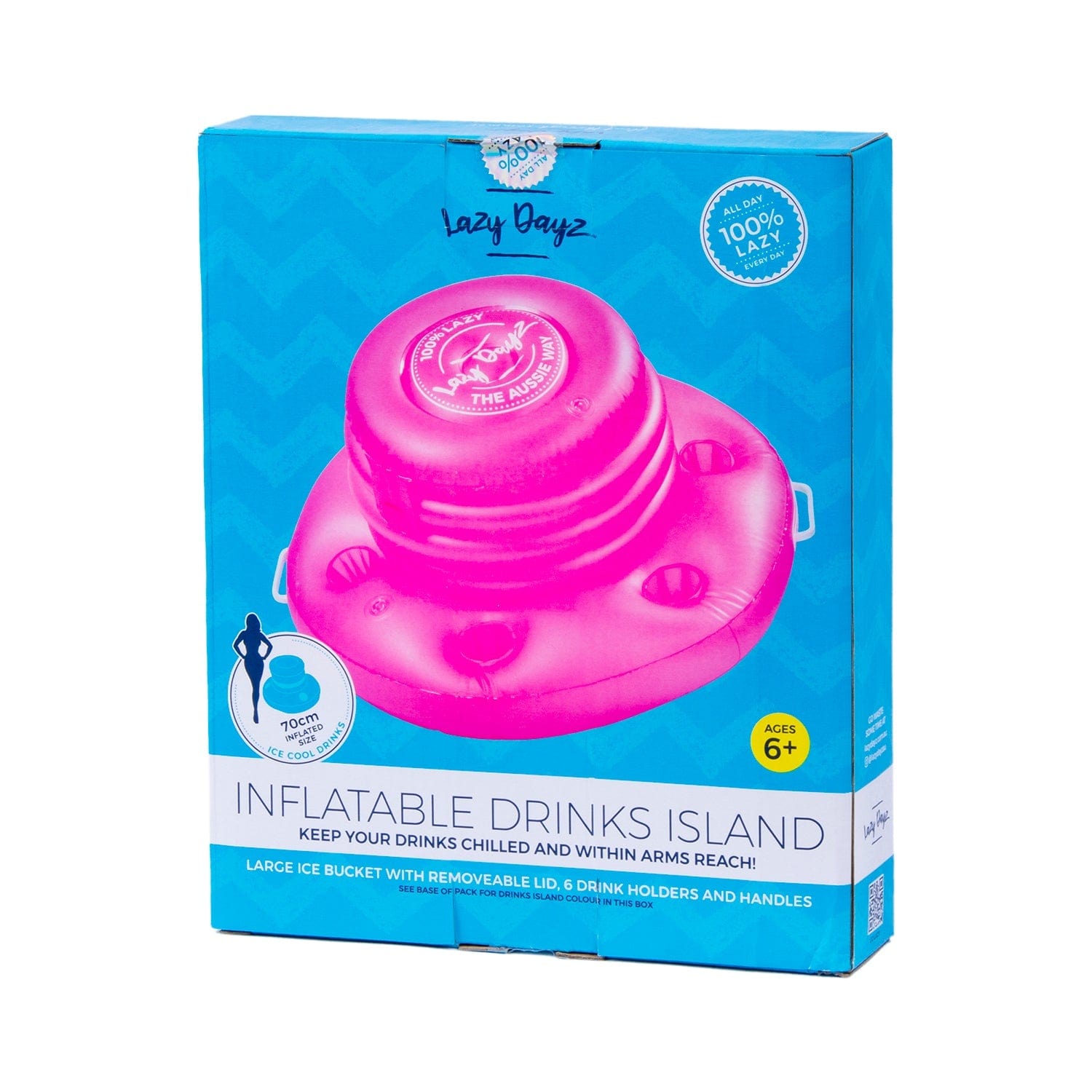 Lazy Dayz Inflatable Drinks Tub Pink - 03