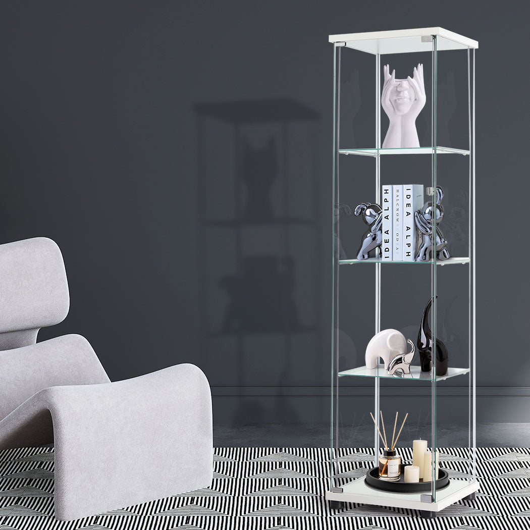 Stacked Display Cabinet Tempered Glass White-1954803004272152582