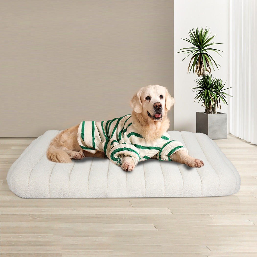 Pawz XL Size Orthopedic Dog Bed with Sherpa Plush Removable Cover in White-2018816753253093382
