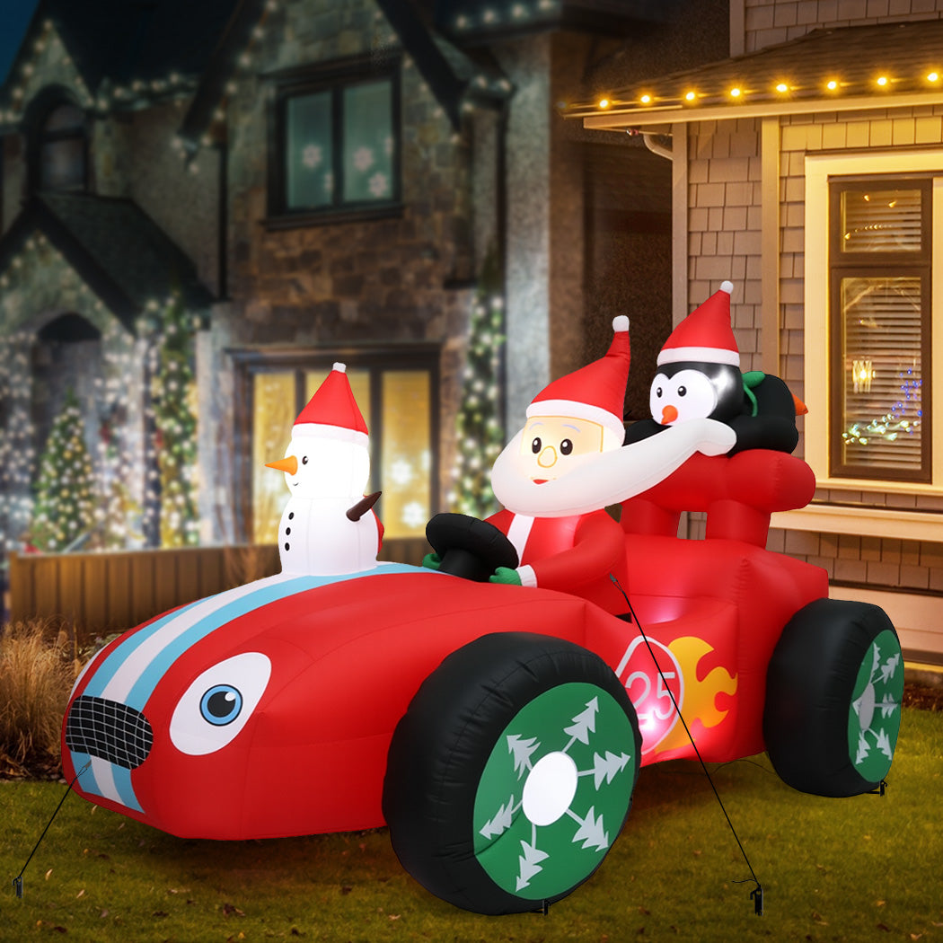 Santaco Christmas Inflatable 2.4M Santa Racing Sleigh-1952534169565401094