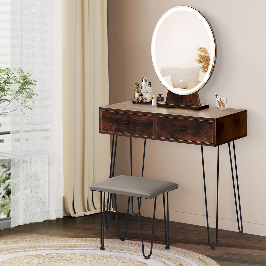 Levede Dressing Table LED Light Strip Brown-2018816844785389574