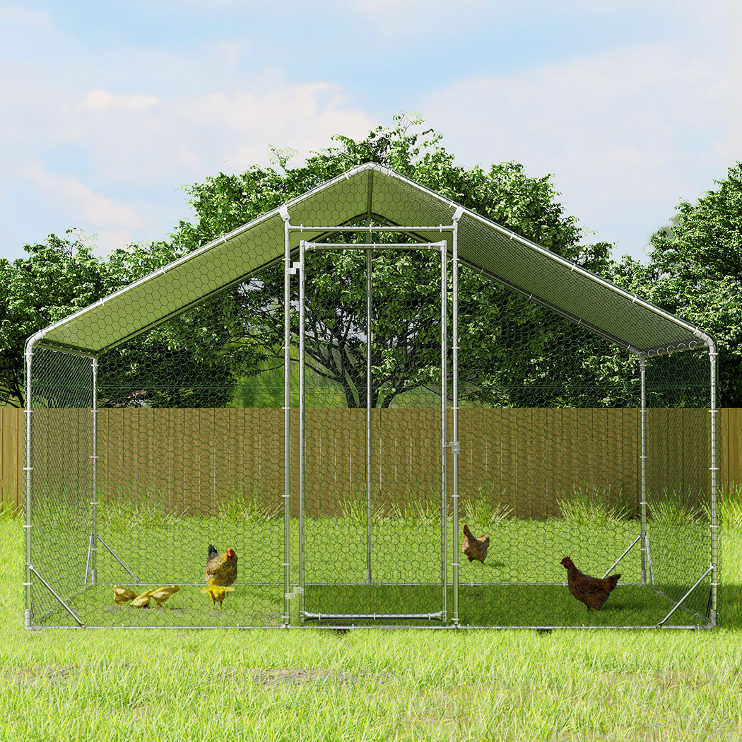 Pawz 200x300x194cm Large Metal Walk-in Chicken Coop Cage-2006732695874441222