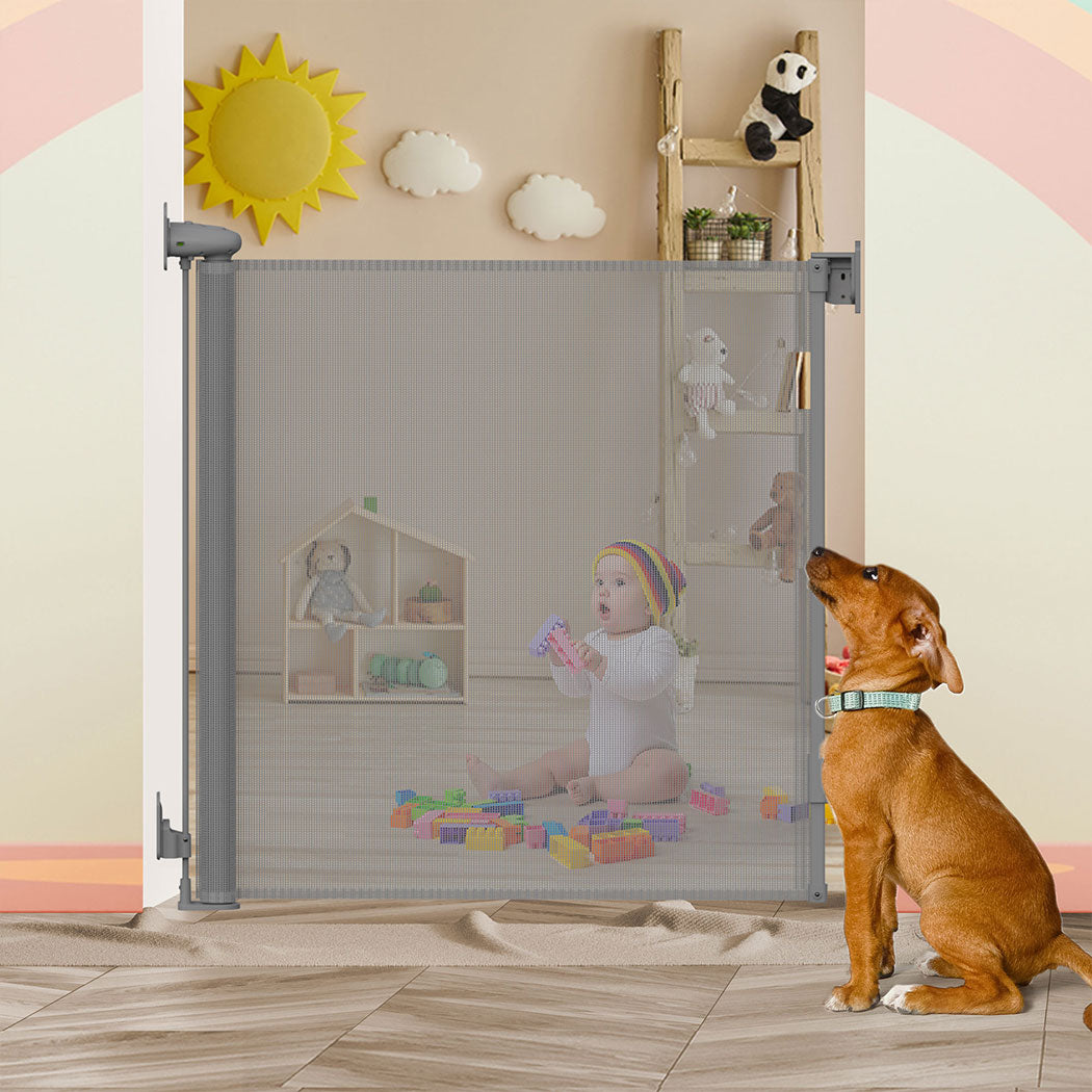 BoPeep Retractable Baby Safety Gates 150cm Grey 150 cm-1954802788848504838